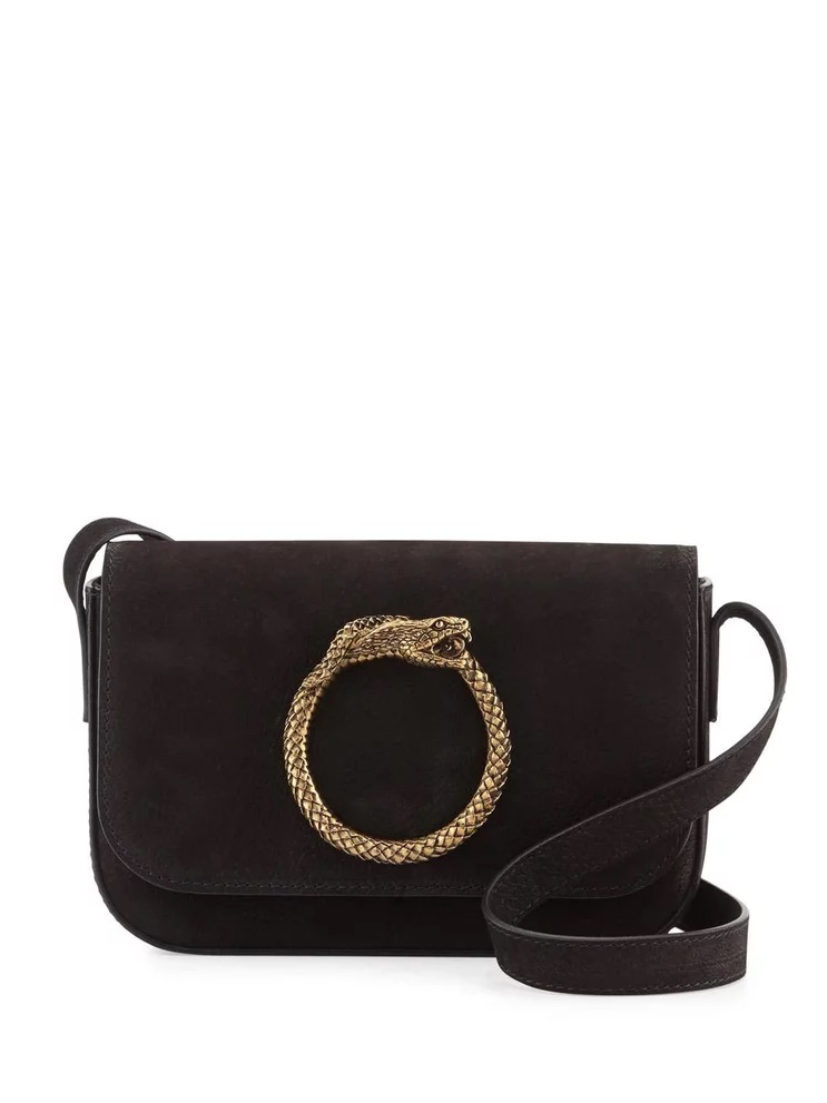 Saint Laurent Eddie Besace Serpent Bag Black Gold Crossbody